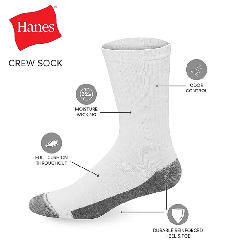 Hanes® Men's Ultimate 6-Pack Ultra Cushion Crew Socks