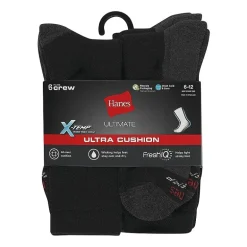 Hanes® Men's Ultimate 6-Pack Ultra Cushion Crew Socks