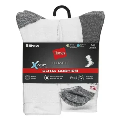 Hanes® Men's Ultimate 6-Pack Ultra Cushion Crew Socks