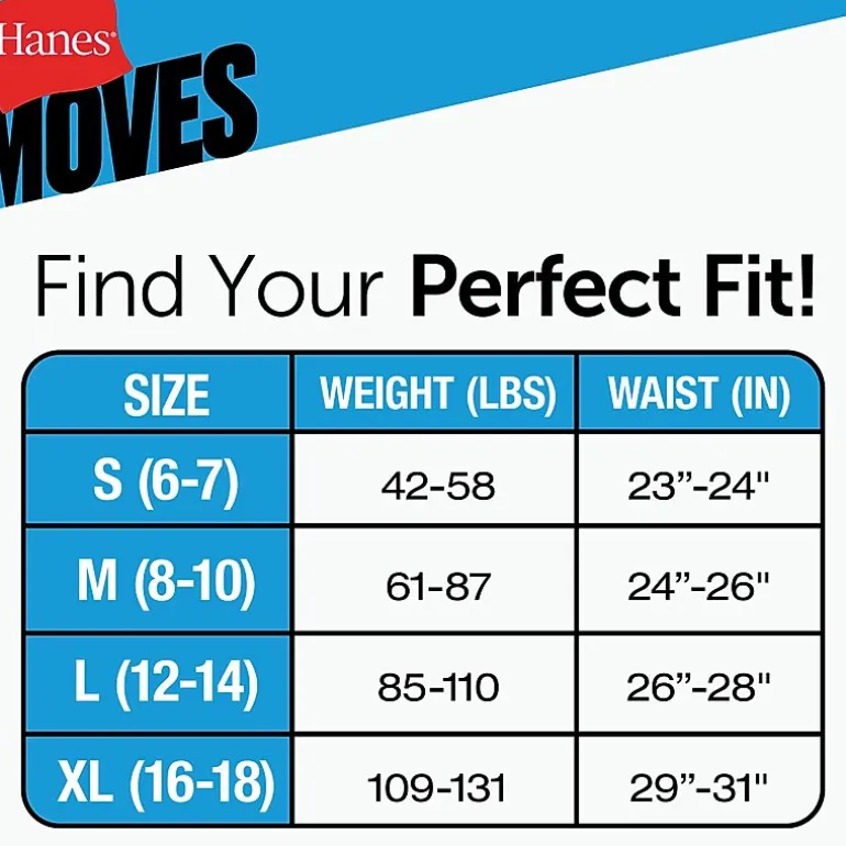 Hanes Moves Little & Big Kid Boys 5 Pack Boxer Briefs Bux88f