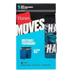Hanes Moves Little & Big Kid Boys 5 Pack Boxer Briefs Bux88f