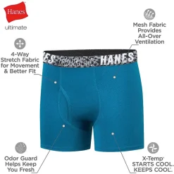 Hanes Moves Little & Big Kid Boys 5 Pack Boxer Briefs Bux88f