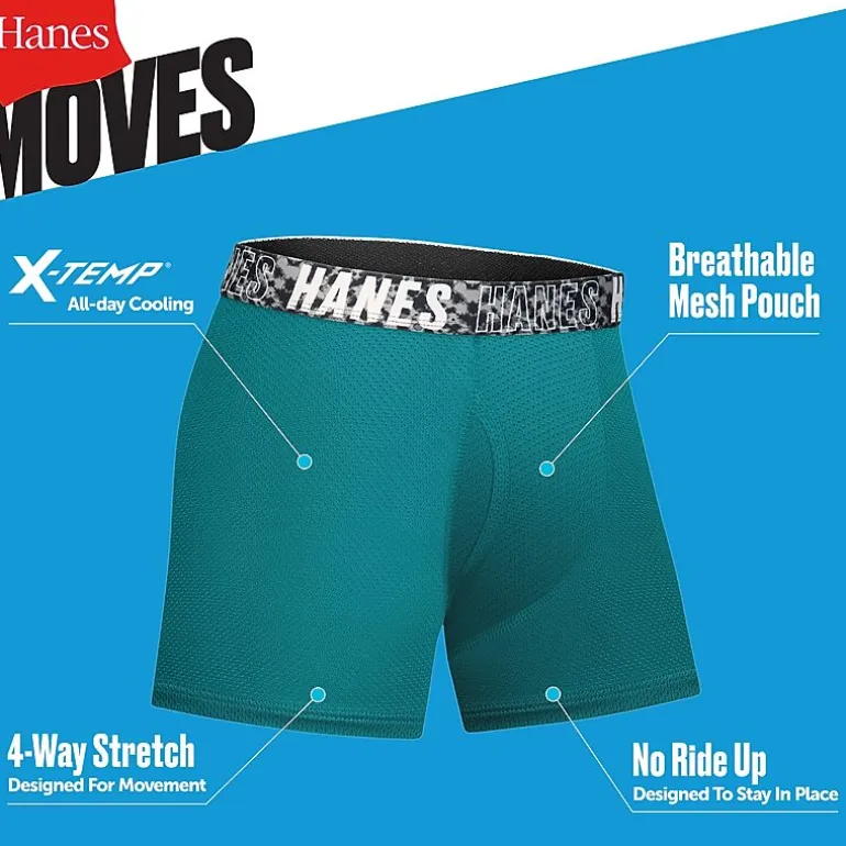 Hanes Moves Little & Big Kid Boys 5 Pack Boxer Briefs Bux88f