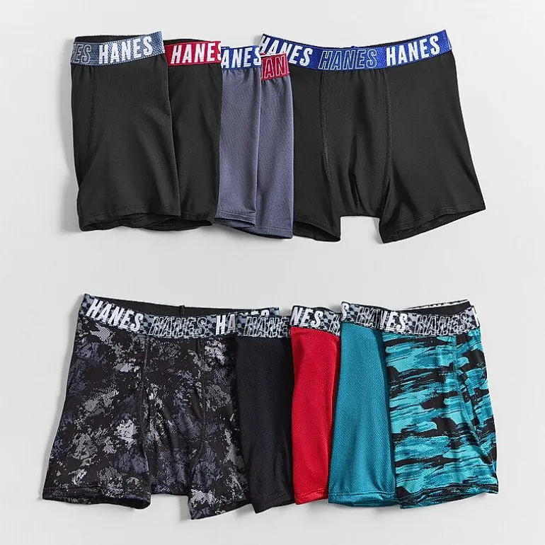 Hanes Moves Little & Big Kid Boys 5 Pack Boxer Briefs Bux88f