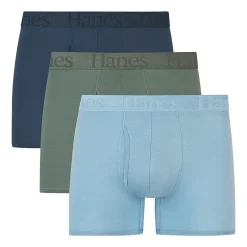 Hanes Originals Supersoft Mens 3 Pack Cooling Multi-Pack Comfort Waistband Trunks Uo2tb3