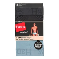 Hanes Originals Supersoft Mens 3 Pack Briefs Uo2lb3