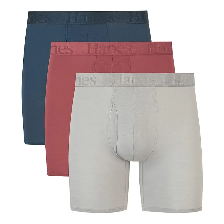 Hanes Originals Supersoft Mens 3 Pack Boxer Briefs Uo2ba3