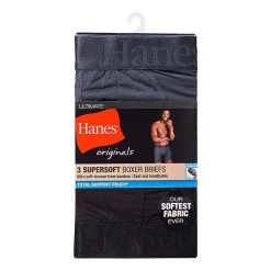 Hanes Originals Supersoft Total Support Pouch Mens 3 Pack Support Pouch Boxer Briefs Uosba3