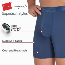Hanes Originals Supersoft Total Support Pouch Mens 3 Pack Support Pouch Boxer Briefs Uosba3
