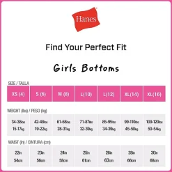 Hanes Originals Ultimate Little & Big Girls 6 Pack SuperSoft Hipster Panty