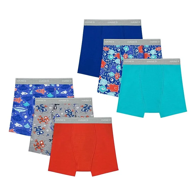 Hanes Potty Trainer Toddler Boys 6 Pack Boxer Briefs Tublbb