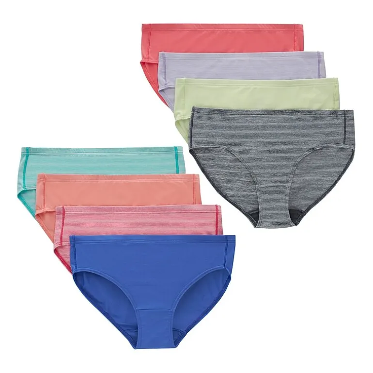 Hanes Pure Comfort Microfiber Little & Big Kid Girls 8 Pack Hipster Panty Gupsyh