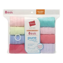 Hanes Pure Comfort Microfiber Little & Big Kid Girls 8 Pack Brief Panty Gupsyb
