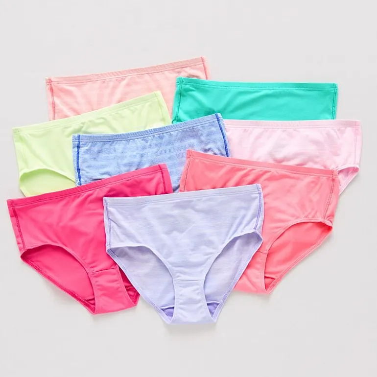 Hanes Pure Comfort Microfiber Little & Big Kid Girls 8 Pack Brief Panty Gupsyb