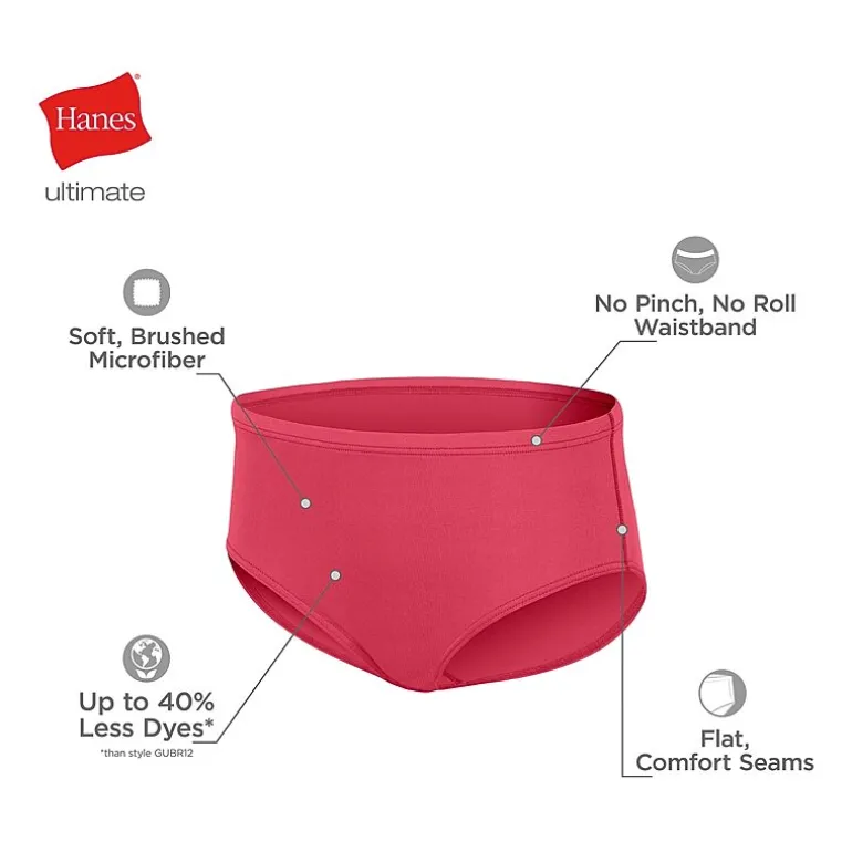 Hanes Pure Comfort Microfiber Little & Big Kid Girls 8 Pack Brief Panty Gupsyb