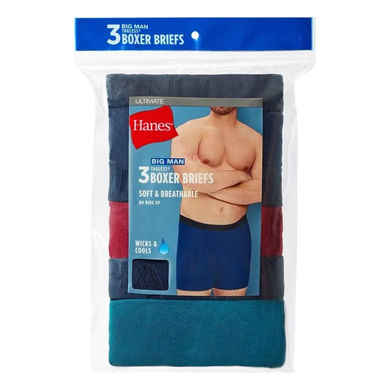 Hanes® Ultimate Big & Tall Men’s Underwear 3-Pack ComfortSoft® Boxer Briefs Underwear 7703b3