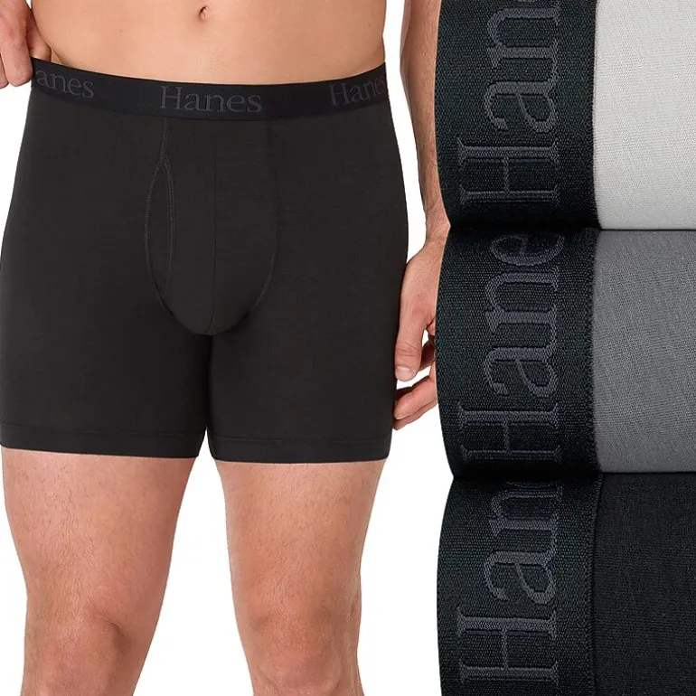 Hanes® Ultimate Big & Tall Men’s Underwear 3-Pack Comfort Flex Fit® Underwear Boxer Briefs with Total Support Pouch™ Ufsxy3
