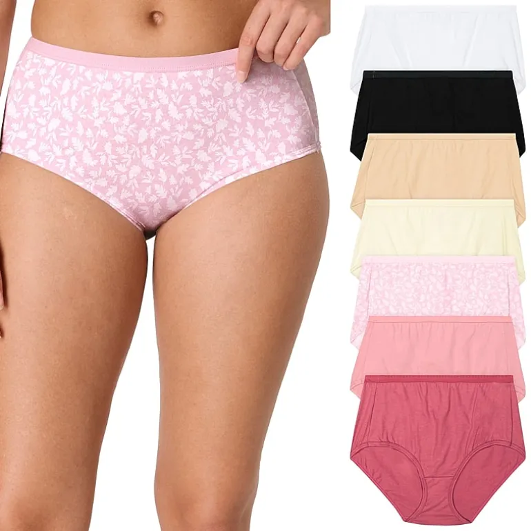 Hanes Ultimate® 6+1 Bonus Pack Breathable Cotton Brief Panties Underwear 40H7CC