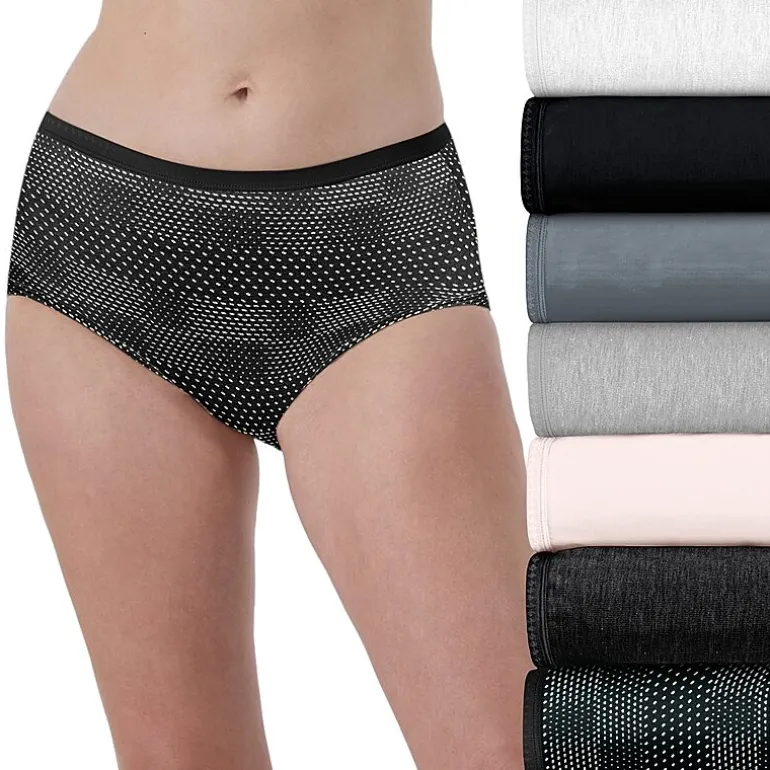 Hanes Ultimate® 6+1 Bonus Pack Breathable Cotton Brief Panties Underwear 40H7CC