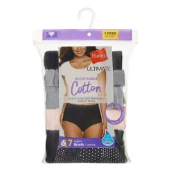 Hanes Ultimate® 6+1 Bonus Pack Breathable Cotton Brief Panties Underwear 40H7CC