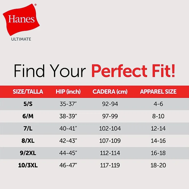 Hanes Ultimate® 6+1 Bonus Pack Breathable Cotton Brief Panties Underwear 40H7CC