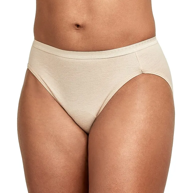 Hanes Ultimate™ Cool Comfort™ Cotton Ultra Soft Womens Average + Full Figure 6 Pack Cooling Multi-Pack High Cut Panty 43h6cc