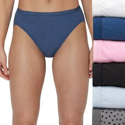 Hanes Ultimate™ Cool Comfort™ Cotton Ultra Soft Womens Average + Full Figure 6 Pack Cooling Multi-Pack High Cut Panty 43h6cc