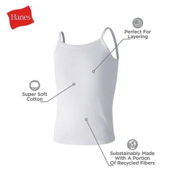 Hanes Ultimate EcoSmart Little & Big Girls 4 Pack Square Neck Camisole