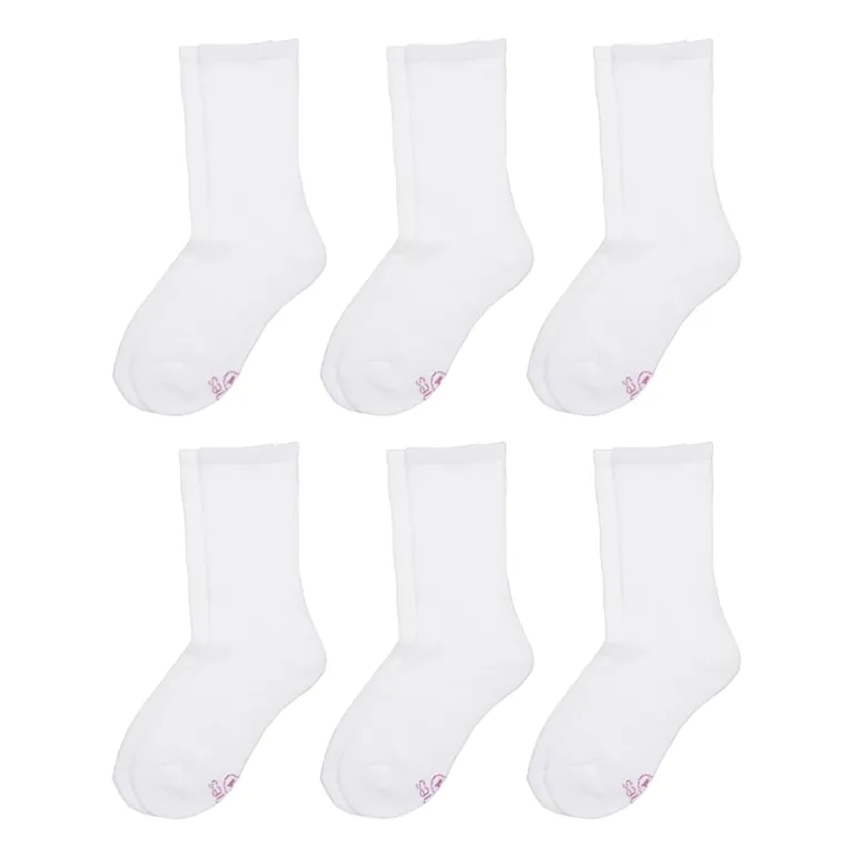 Hanes Ultimate Little & Big Girls 6 Pair Crew Socks