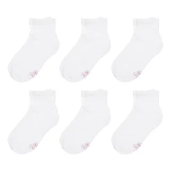 Hanes Ultimate Little & Big Girls 6 Pair Quarter Socks