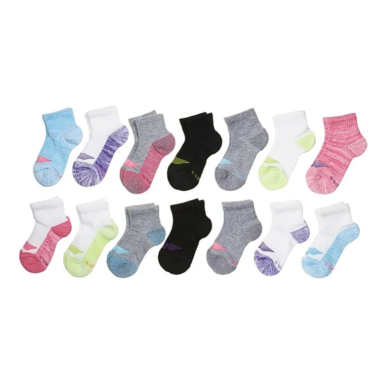 Hanes Ultimate Little & Big Kid Girls 14 Pair Quarter Ankle Socks