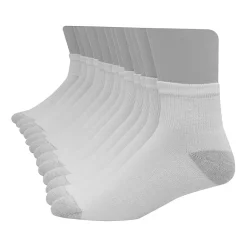Hanes Ultimate Mens Multi-Pack 12 Pair Quarter Ankle Socks