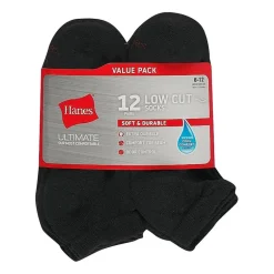 Hanes Ultimate Mens Multi-Pack 12 Pair Low Cut Socks
