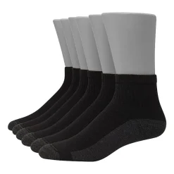 Hanes Ultimate Mens Multi-Pack 6 Pair Quarter Ankle Socks