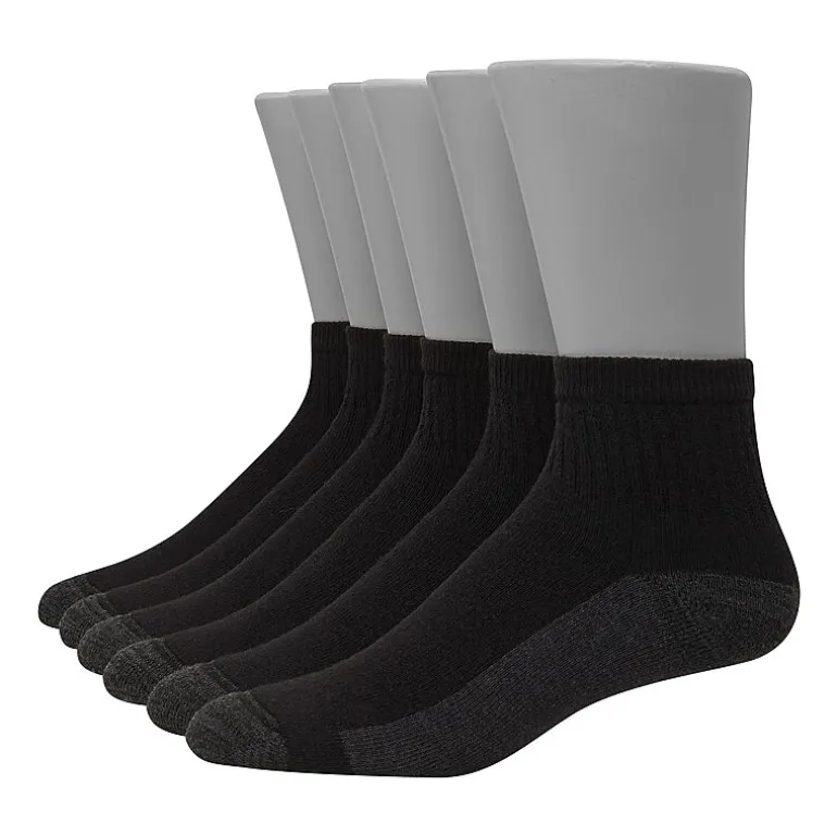 Hanes Ultimate Mens Multi-Pack 6 Pair Quarter Ankle Socks