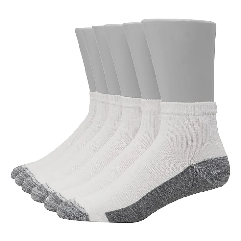 Hanes Ultimate Mens Multi-Pack 6 Pair Quarter Ankle Socks
