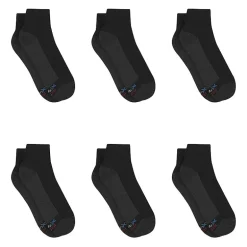 Hanes Ultimate Mens Multi-Pack 6 Pair Quarter Ankle Socks