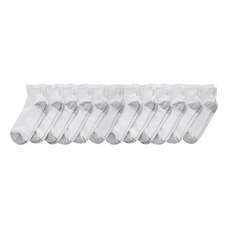 Hanes Ultimate Mens Multi-Pack 12 Pair Big and Tall Quarter Ankle Socks