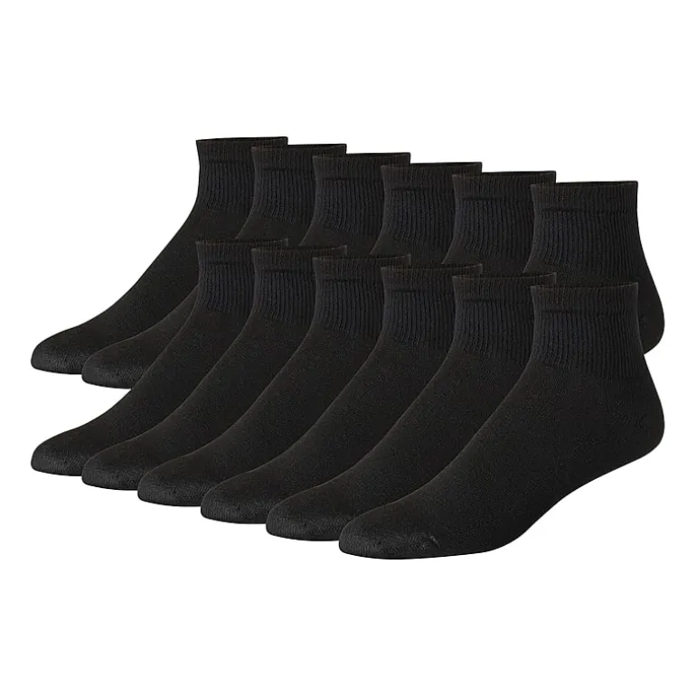 Hanes Ultimate Mens Multi-Pack 12 Pair Big and Tall Quarter Ankle Socks