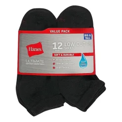 Hanes Ultimate Mens Multi-Pack 12 Pair Big and Tall Low Cut Socks