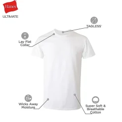 Hanes® Ultimate Men's 3-Pack ComfortBlend® T-Shirt Undershirts