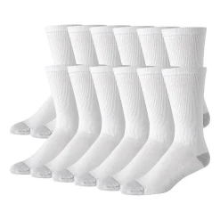 Hanes Ultimate Mens 12 Pair Big and Tall Crew Socks