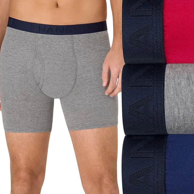 Hanes® Ultimate Men’s Underwear 3-Pack ComfortBlend® Boxer Briefs Underwear, Moisture-Wicking Ubbbb3