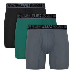 Hanes® Ultimate Men's Underwear 3-Pack Moves X-TEMP® Cotton Stretch Boxer Briefs Underwear Um5bb3