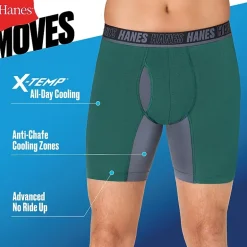 Hanes® Ultimate Men's Underwear 3-Pack Moves X-TEMP® Cotton Stretch Boxer Briefs Underwear Um5bb3