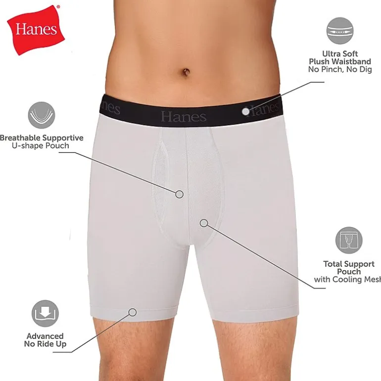 Hanes® Ultimate Men's Underwear 3-Pack Comfort Flex Fit® Boxer Briefs Underwear with Total Support Pouch™ Ufsbq3