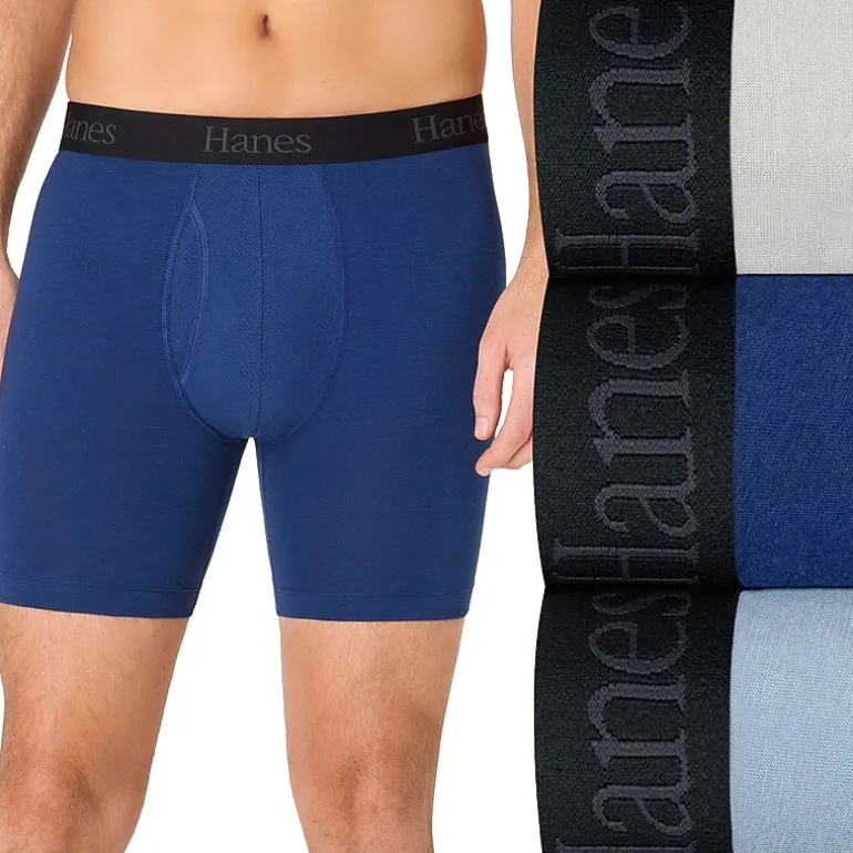 Hanes® Ultimate Men's Underwear 3-Pack Comfort Flex Fit® Boxer Briefs Underwear with Total Support Pouch™ Ufsbq3