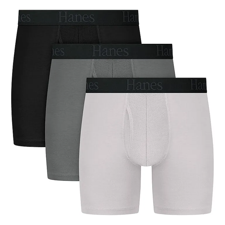 Hanes® Ultimate Men's Underwear 3-Pack Comfort Flex Fit® Boxer Briefs Underwear with Total Support Pouch™ Ufsbq3