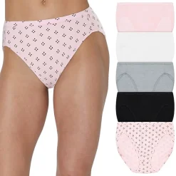 Hanes Ultimate® 5-Pack Pure Comfort High Cut Briefs Panties Underwear 43W5CS