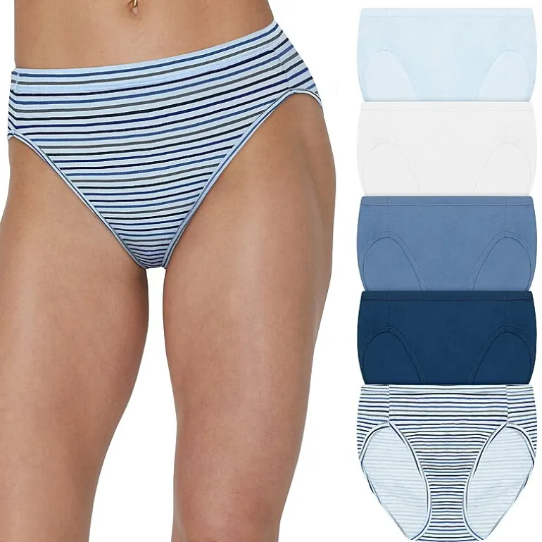 Hanes Ultimate® 5-Pack Pure Comfort High Cut Briefs Panties Underwear 43W5CS